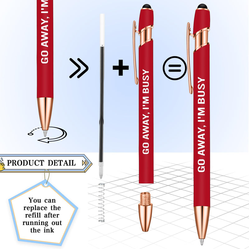 12 Packs Funny Ballpoint Pens Set for Colleagues Funky Stationery Quirky Gift Cheeky Novelty Pens Office Desk Accessories Work Leaving Gift for Colleagues Teachers Adults (Multi Colors,Stylus Style)