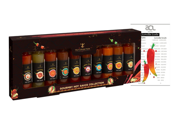 Chilli Hot Sauce Gift Set | Chilli Sauce Gift For Men | 10 Pack Chilli Lovers Gift Set | Chilli Sauce Gift Set Christmas Men | Chilli Fact Card | Hot CHilli Sauces for Cooking BBQ | Food Gift Set - Gift Guide