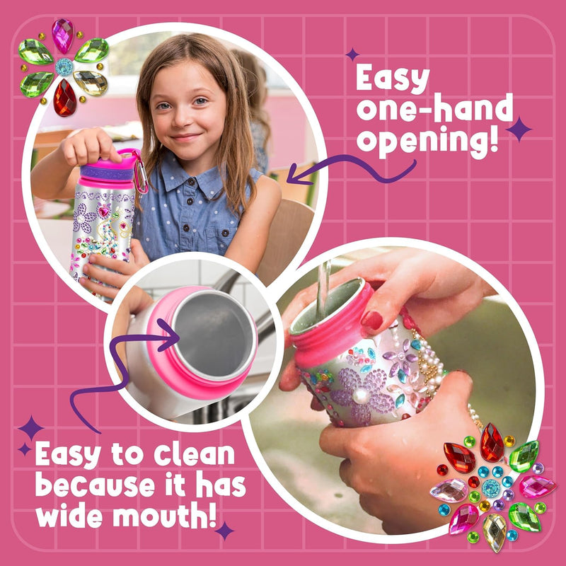 PURPLE LADYBUG Decorate Your Own Water Bottle Craft Kits for Kids - Unique Girls Birthday Presents & Great 6 Year Old Girl Gifts - Creative Arts and Crafts for Kids Age 6-12 - Girls Christmas Gifts - Gift Guide