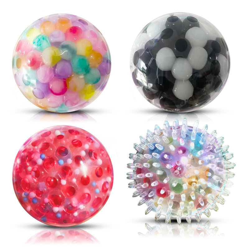 ALMAH Stress Balls for Adults (4 Pack), Hand Exercise Balls, Hand Therapy Balls for Relax, Anxiety, Fidget, Tension and Stress - Gift Guide