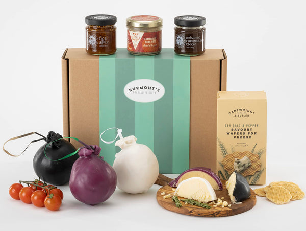 Shorrocks Lancashire Cheese Bomb Gift Hamper Containing Three, 230g Cheese Bombs, Chutneys, Pate & Wafers For Cheese - Hamper Exclusive To Burmont's - Gift Guide