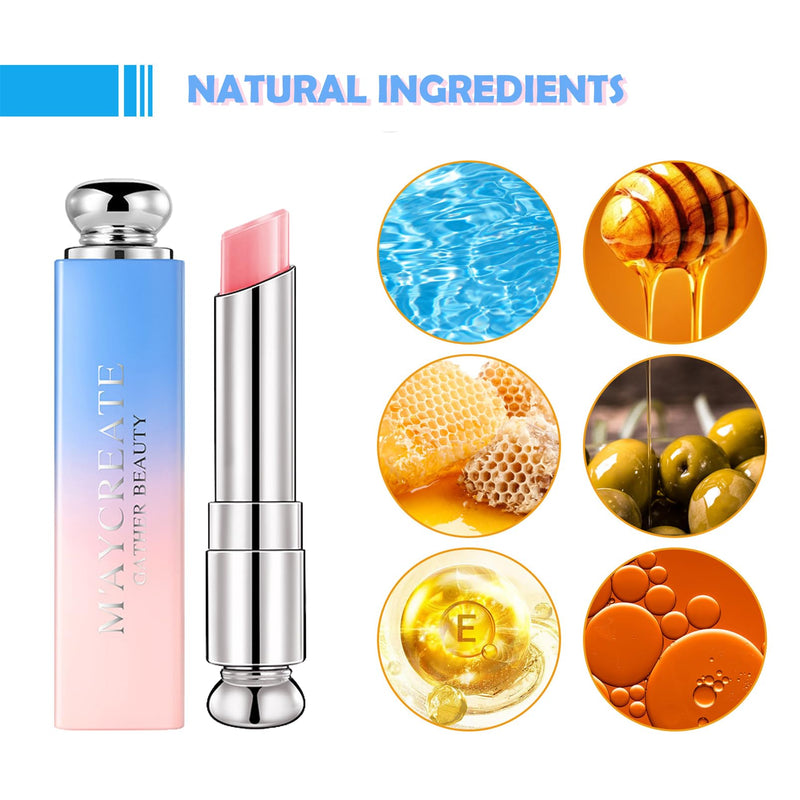 3Packs Colour Changing Lip Balm, Tinted Lip Balm Jelly Lipstick Nutritious Moisturizer Lip Balm Natural Lip Protection Lip Repair Gifts For Teenage Girl (3pcs) - Gift Guide