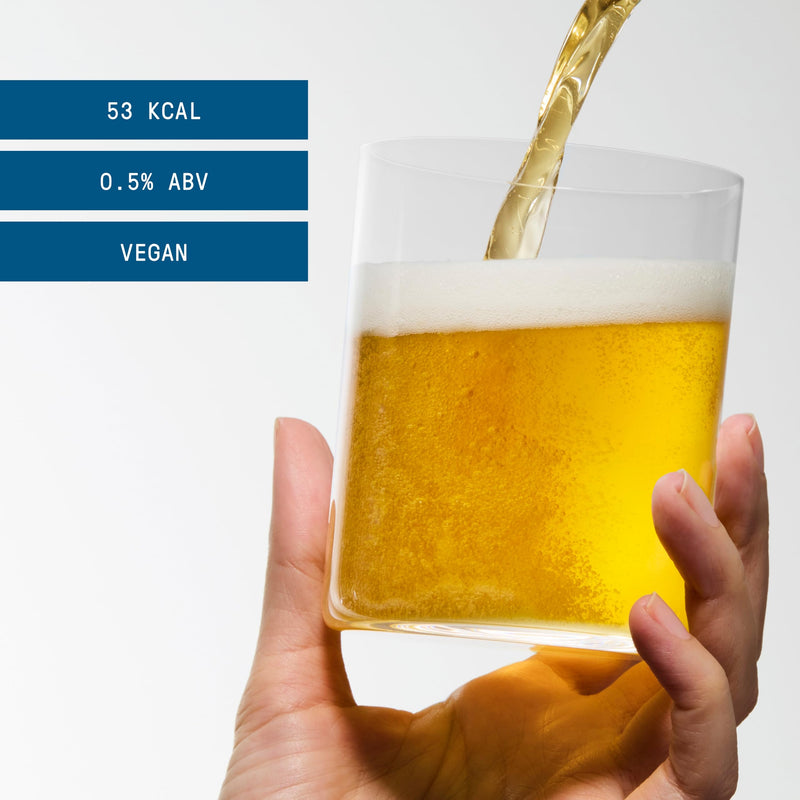 LUCKY SAINT Alcohol Free Beer - Unfiltered Lager, Case of 12 x 330ml, 0.5% Cans with Keyring | Vegan, 53 Calories Per Lager | 4 Ingredients: Pilsner Malt, Hallertau Hops, Water & Yeast