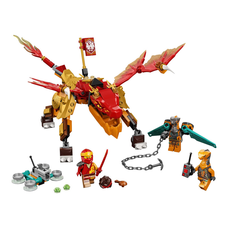 LEGO 71762 NINJAGO Kai’s Fire Dragon EVO Toy for Kids with Cobra & Boa Snake Warrior Figures and Kai Minifigure, Collectible Mission Banner Series