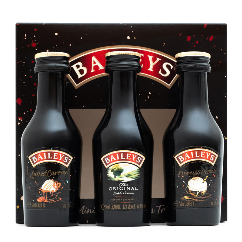 Baileys Gift Set - Original Irish Cream Liqueur, Espresso Creme, Salted Caramel x3 Alcohol Miniatures 5cl Bottles - Christmas Alcohol Gift Sets for Women, Men, Stocking, Secret Santa and Mum Gifts