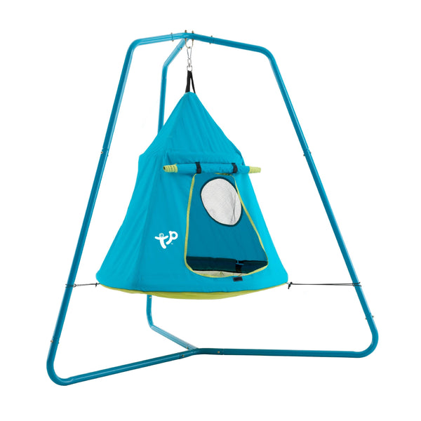 TP Toys Ufo Den & Metal Frame Mesh Den With Door And Lookout Mesh Window. Simple Tripod Frame, Small Footprint, Outdoor Garden Play For Kids - Suitable For 2+ Years