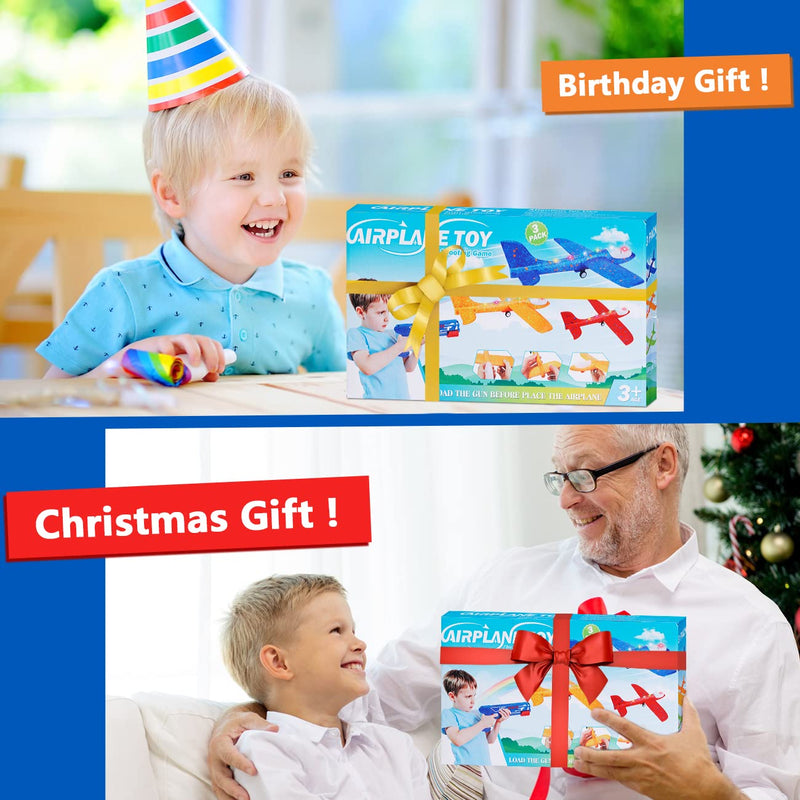 Winstico Boys Toys Age 4 5 6 7 8 9 Year Old Boy Gifts, Airplane Launcher Toy with 3 Pack Foam Glider Planes, Outdoor Garden Toys Birthday Present Gift for Kids Age 3 4 5 6 7 8 9 Year Old Boys - Gift Guide