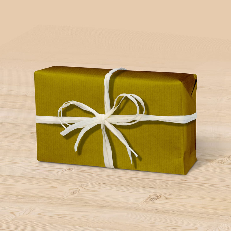 Clairefontaine - Ref 195775C - Recycled Coloured Kraft Paper Roll (Single Roll) - 70cm Width x 10m Length, Deep-Dyed Lined Kraft Paper, PEFC Approved - Gold Colour - Gift Guide