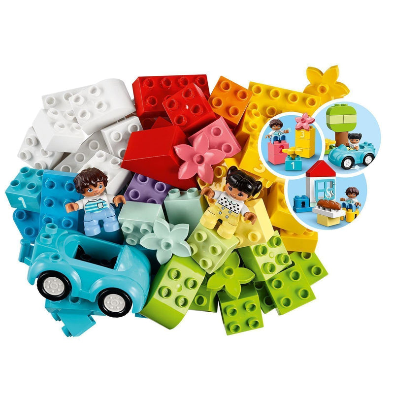 LEGO 10913 DUPLO Classic Brick Box Building Set with Storage, Toy Car, Number Bricks and More & 10986 DUPLO Family House on Wheels with Toy Car for Toddlers 2 Plus Year Old Boys and Girls