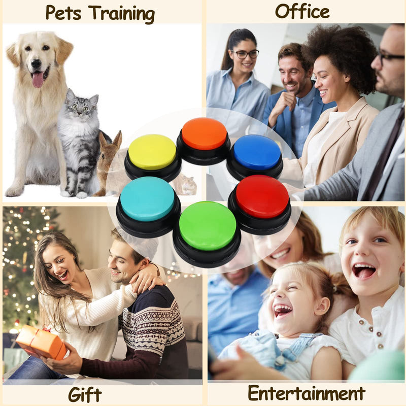 Voice Recording Button, Dog Buttons for Communication Pet Training Buzzer, 30 Second Record & Playback, Funny Gift for Study Office Home (6 Packs) - Gift Guide