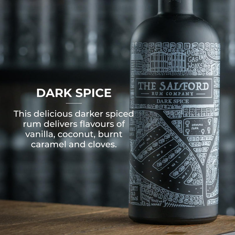 The Salford Rum Company Miniature Gift Set 3 x 5cl - Original (40% ABV), Dark Spiced (40% ABV) & Honey Rum (37.5% ABV) - Spirit Drinks Set - Tasty, Delicious & Thoughtful Gift Idea For All Occasions