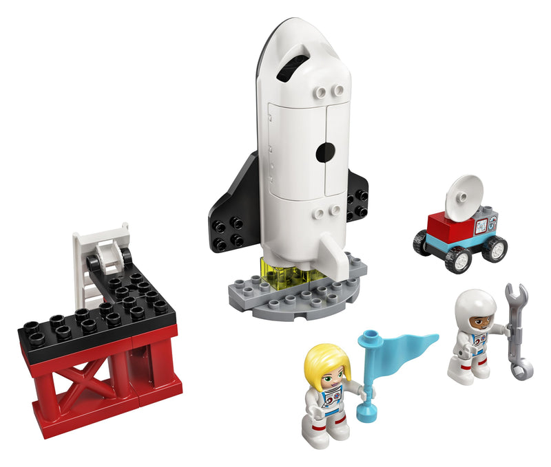 LEGO 10944 DUPLO Town Space Shuttle Mission Rocket Toy, Set Preschool Toddlers Age 2-4 Years Old With Astronaut Figures