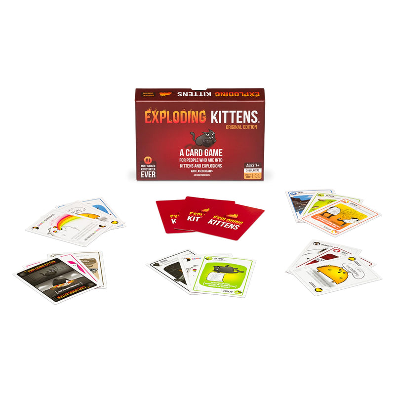 Exploding Kittens Original Edition - 2-5 Players - Ages 7+ - 15 Minutes to Play - High Stakes Card Game - Party Game, Family Game Night, Kid and Adult Card Game