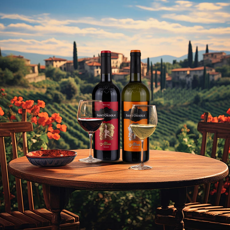 Sant'Orsola Althaia Gift Pack 1 Italian Red Wine + 1 Italian White Wine in recyclable tin box + 1 Colour Chalk - 2X750ml