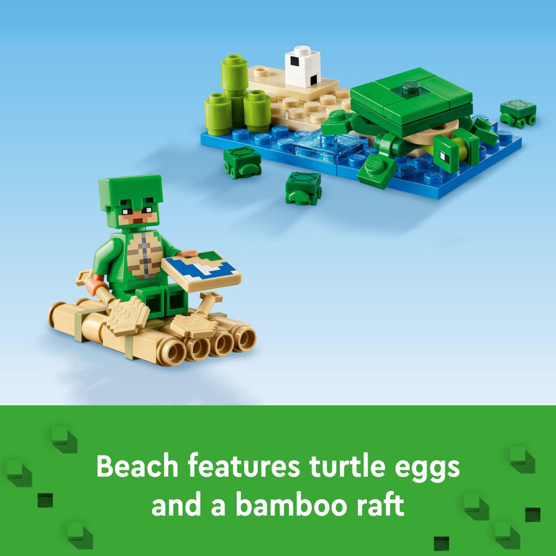 LEGO Minecraft The Turtle Beach House Construction Toy, Minecraft House Building Set with Turtle Figures, Accessories, and Characters from The Game, Gift for 8 Year Old Gamers, Boys and Girls, 21254