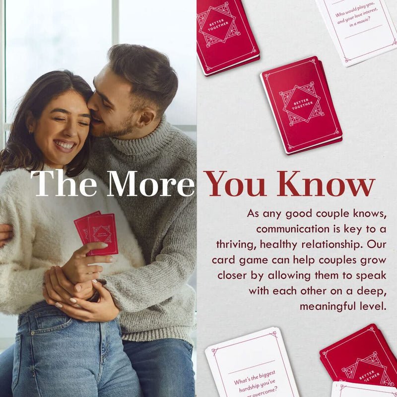 Better Together Couple Games Questions Card for Date Night - Honest Deep Relationship Conversation Cards for Couples Game - Adults were Real Life in Love Edition Activities Tonight - 100 Card Deck