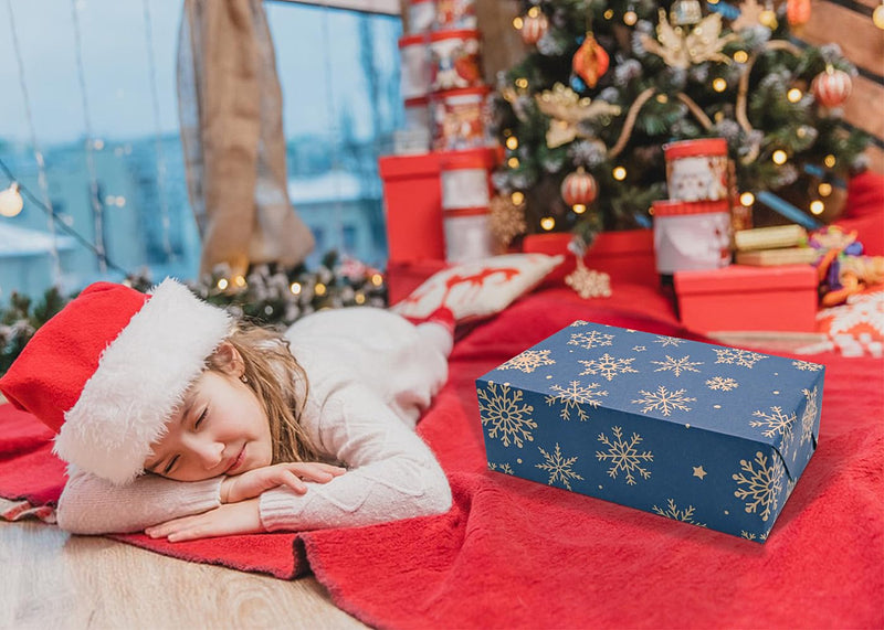 43cm *15m Christmas Snowflakes Wrapping Paper Roll,Topeedy Blue Recycle Gift Wrapping Paper,Suitable for Birthday,Christmas,Wedding,Festival Gift Decorations-snowflake - Gift Guide