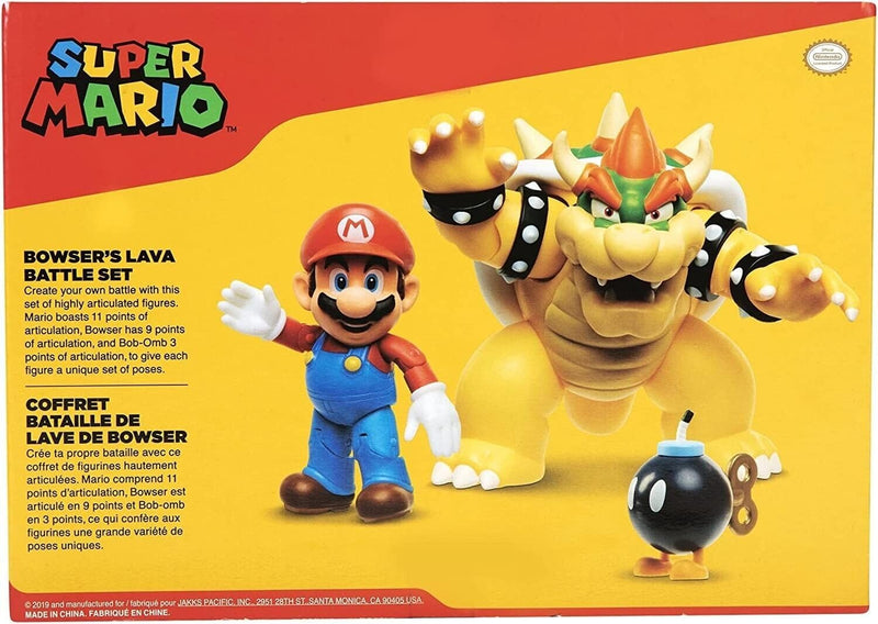 Nintendo Bowsers Lava Battle Set Action Figures, 2 Figures Included, Yellow