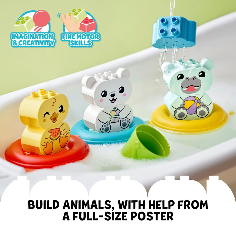 LEGO 10965 DUPLO Bath Time Fun: Floating Animal Train Bath Toy for Babies and Toddlers 1.5 - 3 Years Old with Duck, Hippo and Polar Bear, Bathtub Water Toys, Easy to Clean