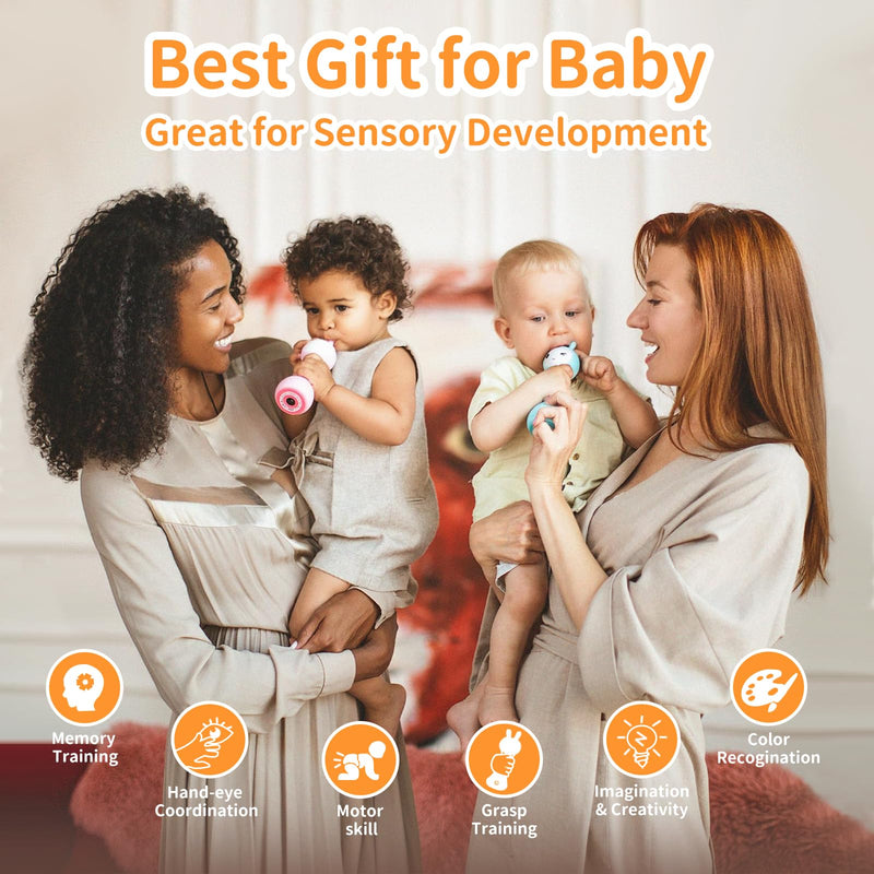 alilo Smarty Bunny Baby Rattle Musical Light Up Sensory Toys, Infants Newborns Baby Teething Toys 0-3-6-7-12 Months,1 Year Old boy/Girl Gifts 4 Music Modes and Color Recognition Function - Gift Guide