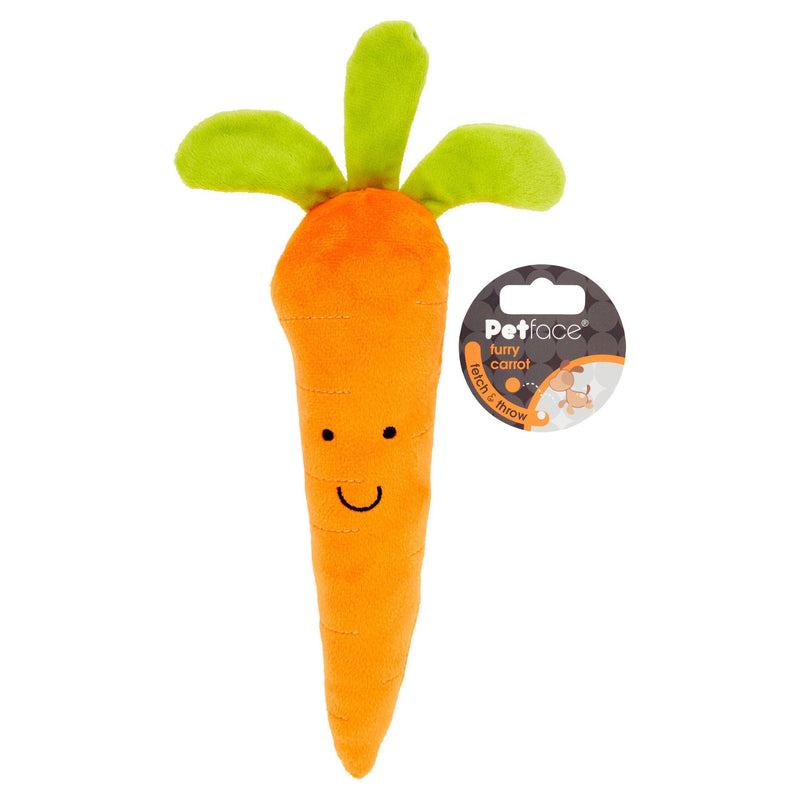 Petface Foodie Faces Fluffy Carrot Dog Toy - Gift Guide