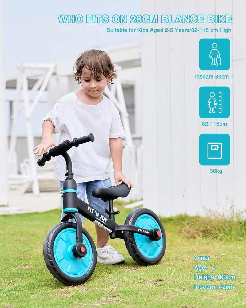 UBRAVOO Fit 'n Joy Beginner Toddler Training Bicycle, 4-in-1 Kids Balance Bike with Pedals & Training Wheels Options, Trike to Bike Riding Toys for Boys Girls 2-5 (Blue)