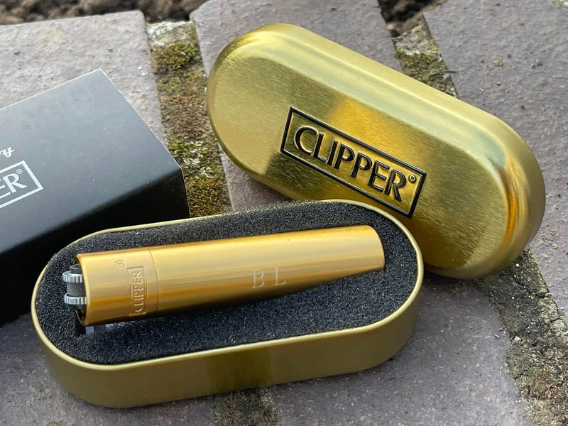 Limited Edition - Clipper Lighter ® Deep Laser Engraved Personalised Gold Metal - Engraving Included for Birthdays, Anniversaries, Weddings and Valentines - Gold - Gift Guide