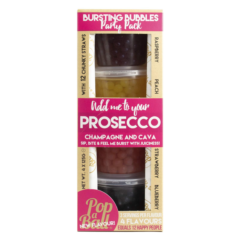 Popaball Bursting Bubbles For Prosecco Party Pack 4 x 125 grams | Prosecco, Gin, Mocktail & Cocktail Making Gifts | Gift Set Ideas For Her, Hampers & Hen Parties