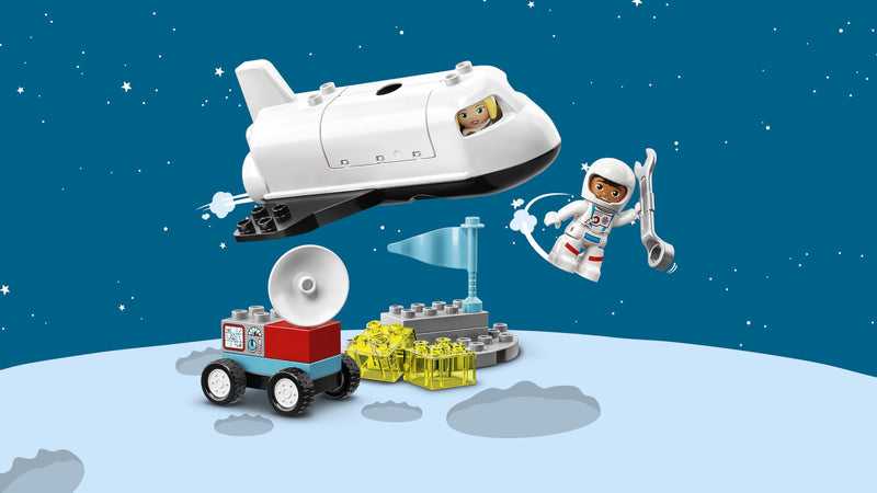 LEGO 10944 DUPLO Town Space Shuttle Mission Rocket Toy, Set Preschool Toddlers Age 2-4 Years Old With Astronaut Figures