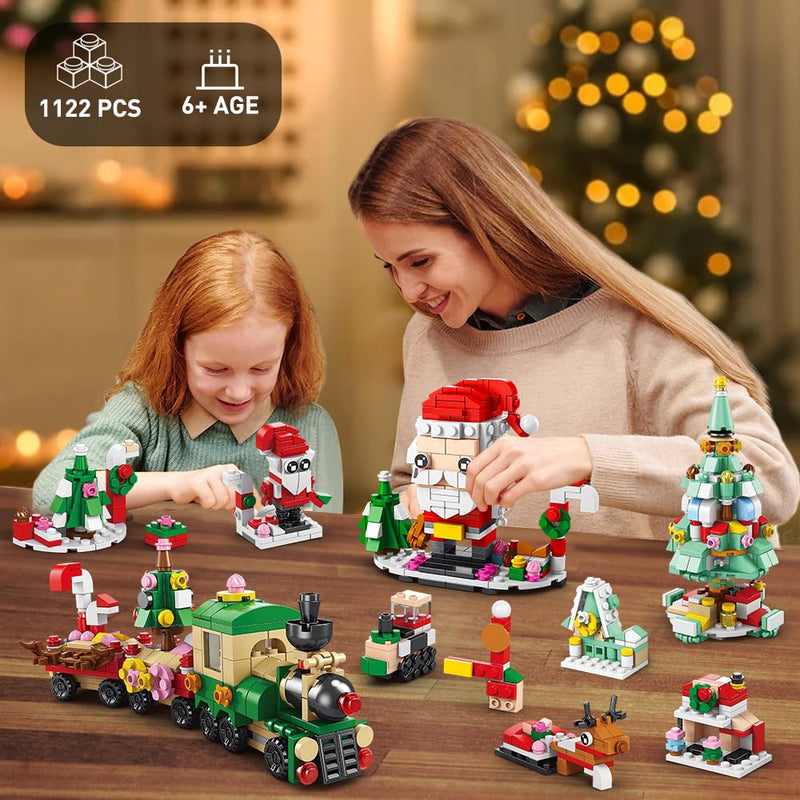 HOGOKIDS 2024 Advent Calendar Christmas Building Set - 24 Collectible Surprises for Kids Countdown Playset Christmas Toys Includes Santa Claus Tree Train Nutcracker Blocks Boy Girl 6-12 Year(1122 PCS) - Gift Guide