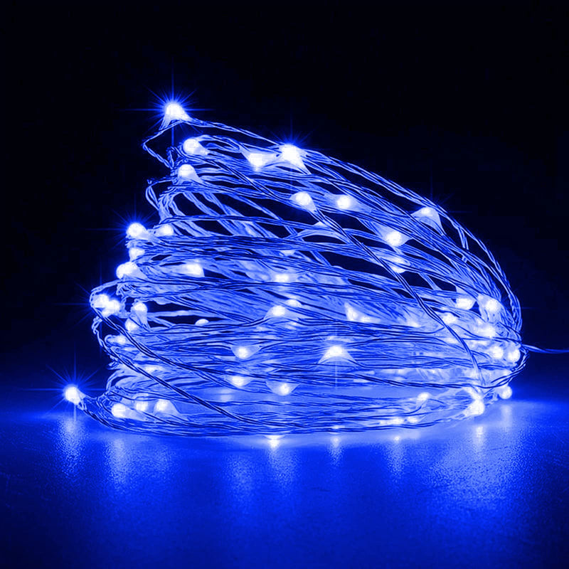 Jsdoin Fairy Lights, 2 PCS 50 LED Battery Operated String Lights Copper Wire Light for Indoor Outdoor Lighting, Bedroom, Wedding Decor, Party, Christmas, Tree Decoration(5M/16ft，Blue) - Gift Guide