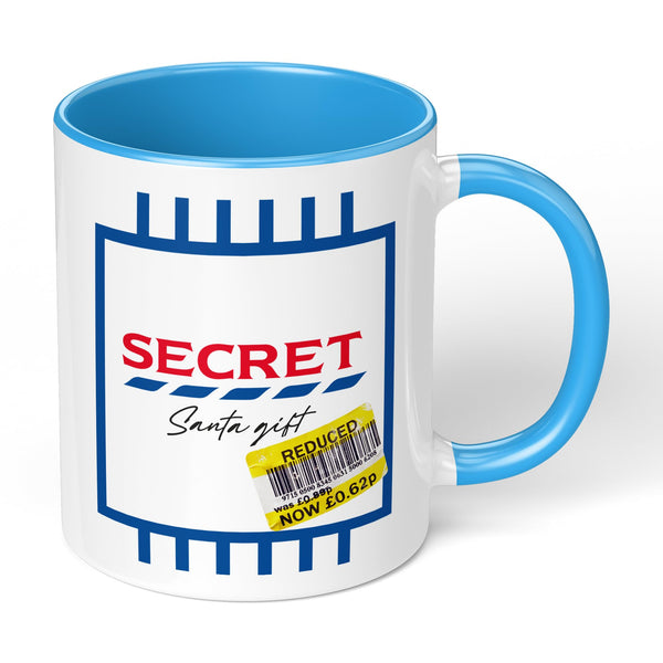 Print Maniacs Secret Santa Mug Gift Christmas Funny Novelty Humor Office TES*o Shopping Gift (Blue Fill) - Gift Guide