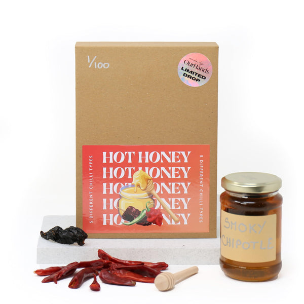 Hot Honey Making Kit by OurHands - Make 6 different recipes of your own chilli honey from 9 natural ingredients including 5 types of chillies - Gift Guide