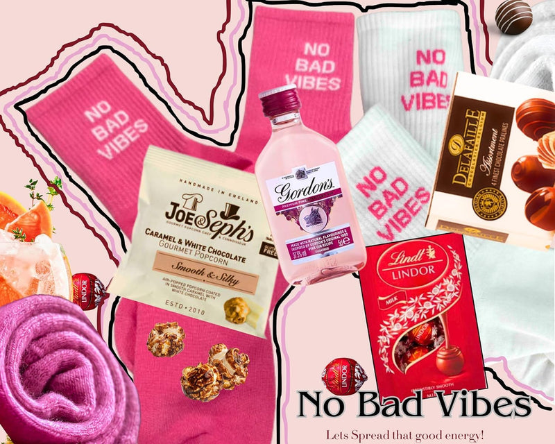 Pink Gin Positive Thinking of You Gift Set Hamper for Women|Cheer Up Gift| Gin and Chocolate Gifts for Her| BestFriend Gifts for Women|Thinking of You Inspirational Positive Wishes