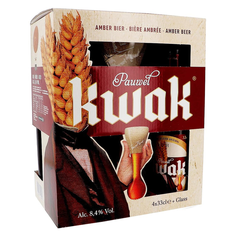 Kwak Belgian Beer Gift Set with Glass - Belgian Beer Gifts for Men, Birthday Gifts for Men and Women, Beers and Lagers Offers Belgian Gift Beer Pack Alcohol Gift Set - Gift Guide