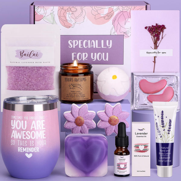 Bath Sets Pamper Gifts for Women, Unique Skin Care Self Care package for Her Relaxation Spa Sets for Women Gifts, Birthday Hamper Wellbeing Get Well Soon Gifts Ideas for Women Best Friend, Mum, Sister