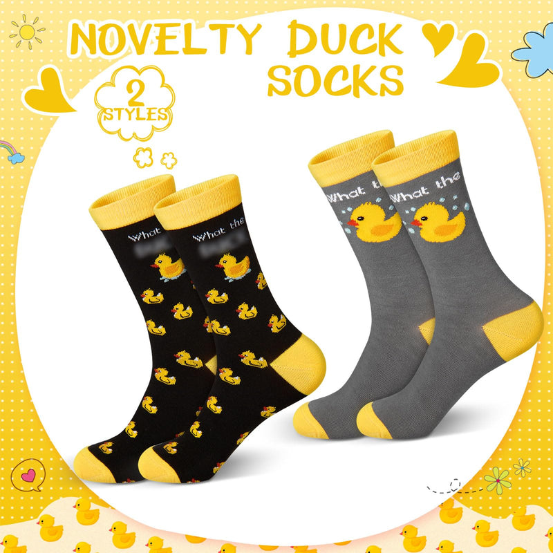 Hicarer 2 Pairs Funny Animal Socks Duck Socks Novelty Socks Duck Socks for Women Men Christmas Gifts