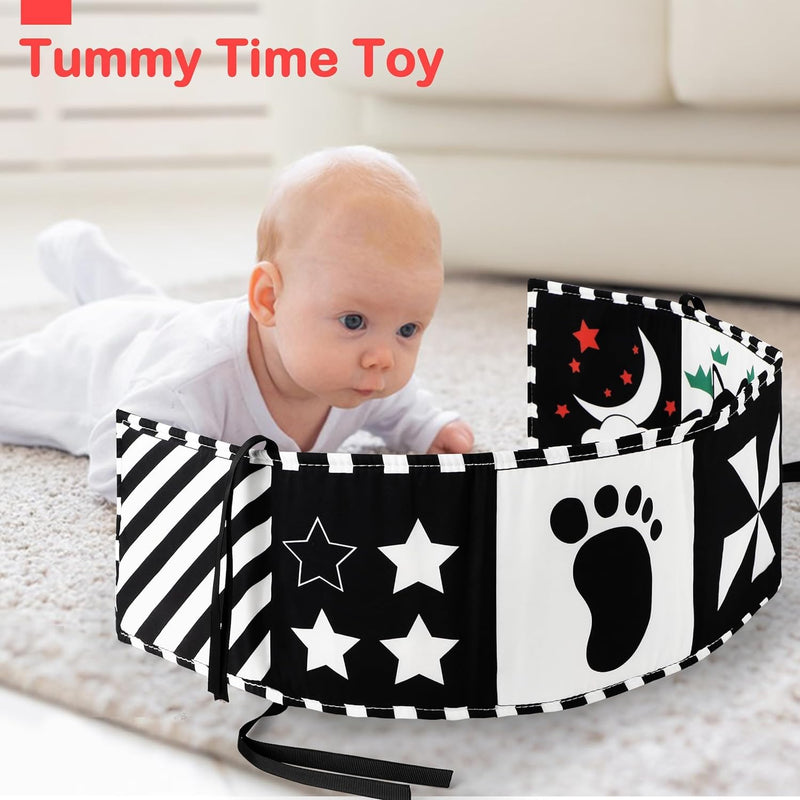 URMYWO Baby Toys 0-6 Months, Black and White Sensory Toys Brain Development, Tummy Time Toys, Soft Baby Book, Baby Essentials for Newborn 0-6-12 Months Montessori Toy Gifts - Gift Guide