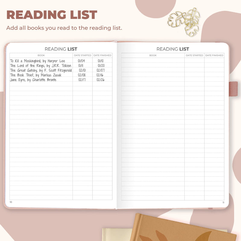 Clever Fox Reading Journal – Guided Book Review Log with Reading Tracker – Gift Book Accessories for Reading Lover – Book Tracking Journal for Kids & Adults – A5 Size, 14.6x21.3cm (Rose Gold)