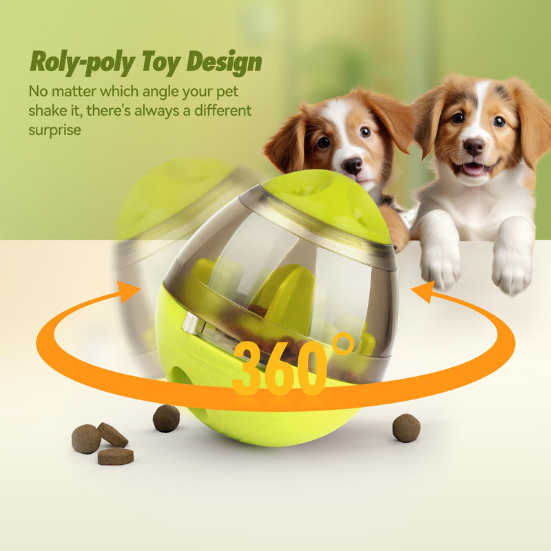 Zellar Treat Dispensing Dog Toy - Dog Treat Ball/Food Dispenser/Interactive Toys/Slow Eating Treat Ball for Small Medium Dogs and Cats (Green) - Gift Guide