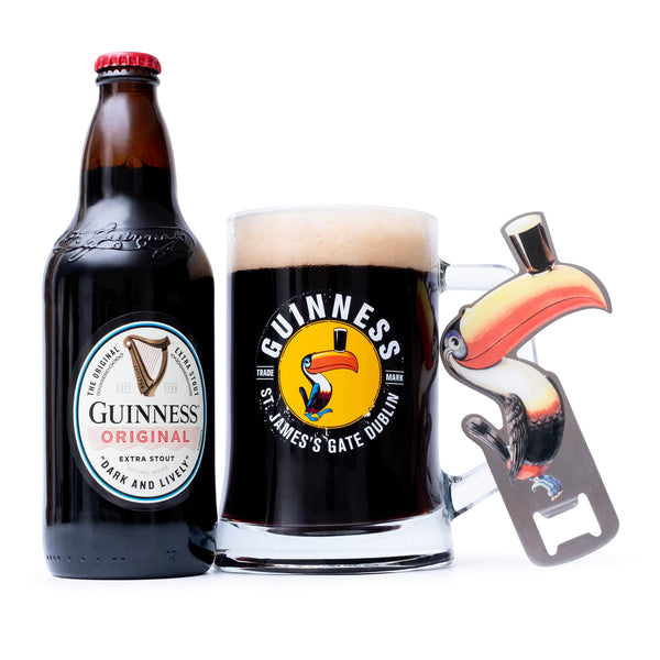 Guinness Gifts for Men, Beer Gift Set - Official Guinness Extra Stout 500ml, Tankard Glass & Toucan Bottle Opener - Alcohol Gift Sets for Men, Gifts for Him, Dad Birthday Gifts, Christmas - Gift Guide