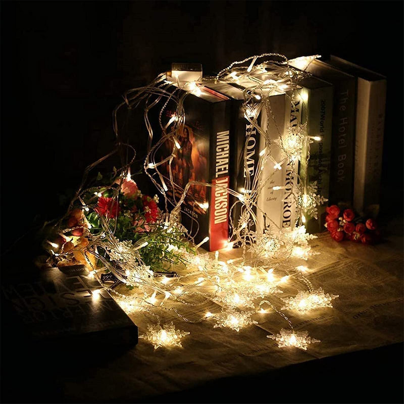 OAICIA LED Curtain String Lights, 96 LED 3.5M Fairy Snowflake Lights, Christmas Lights 4 Flashing Modes,Waterproof Light for Christmas Window, Garden, Party, Patio Decoration - Gift Guide