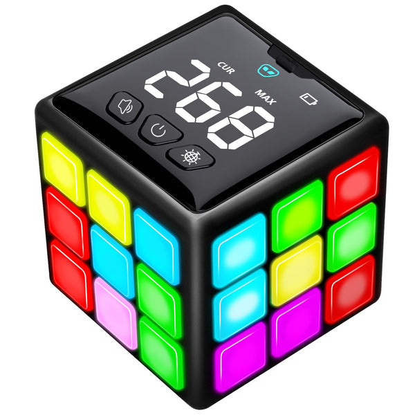 Xinbeiya Rechargeable Game Handheld Cube, 15 Fun Brain & Memory Game with Score Screen, Cool Toys for Kids, Christmas Birthday Gifts for Boys Girls Aged 6-12+ Years Old (Black) - Gift Guide