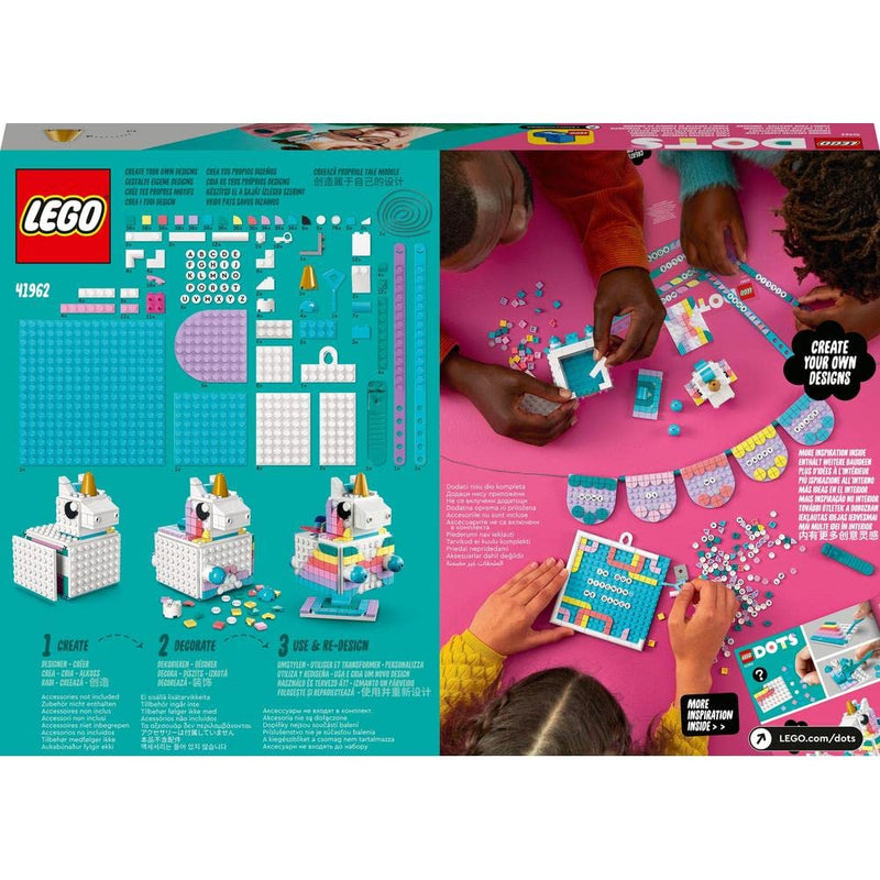 LEGO 41962 DOTS Unicorn Creative Family Pack 5 in 1 Toy Crafts Set with Bunting and Message Board, Party Decorations Gift for Kids, Girls and Boys Aged 6 Plus