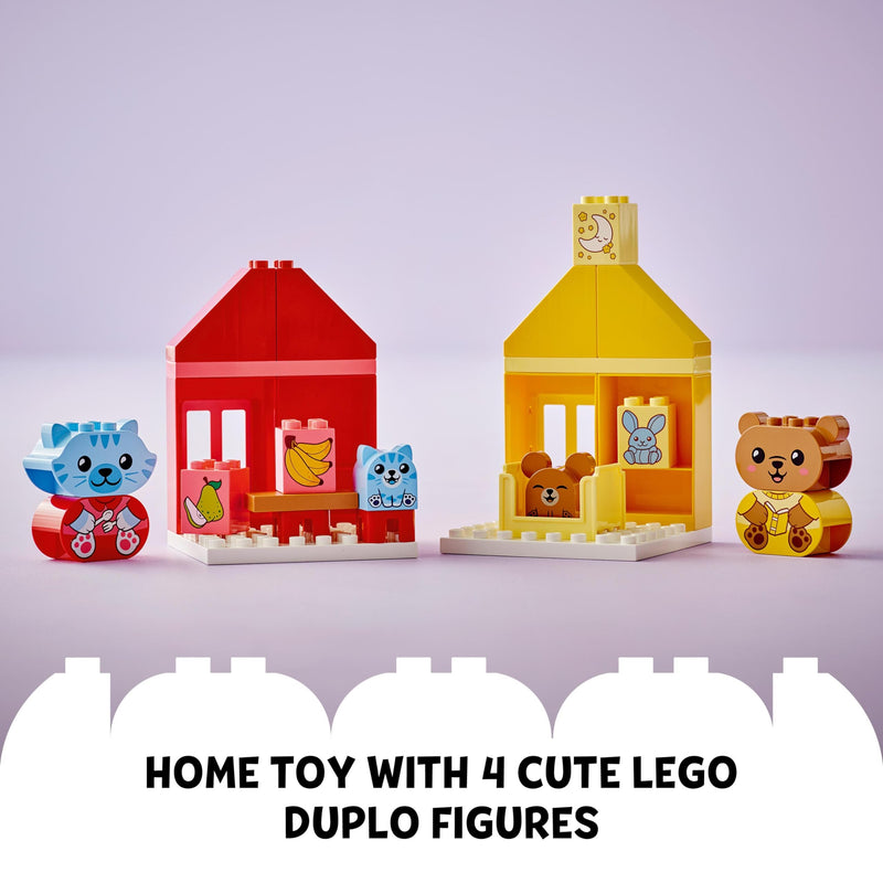 LEGO DUPLO My First Daily Routines: Eating & Bedtime Toddler Learning Toys with 2 Houses and 4 Animal Figures, Let's Toddlers Explain Feelings, Gifts for Kids, Girls and Boys Aged 18 Months Plus 10414