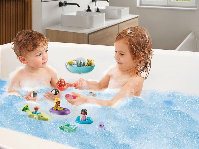 Playmobil 71086 1.2.3 AQUA Bath Time Fun Advent Calendar, countdown to Christmas, includes 24 doors to open each day in December, fun imaginative role-play, playset suitable for children ages 1.5+ - Gift Guide