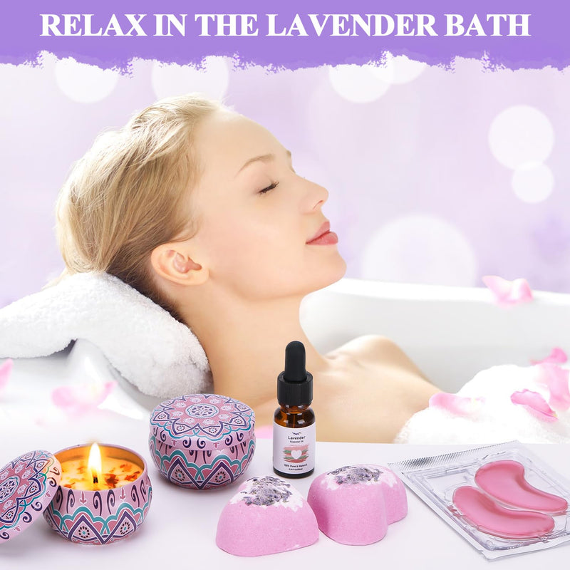 Bath Sets Birthday Pamper Gifts for Women, Unique Skin Care Self Care package for Her Pamper Hampers Kit for Women, Relaxation Spa Gifts Set Get Well Soon Gift Ideas for Women Best Friend, Mum, Sister