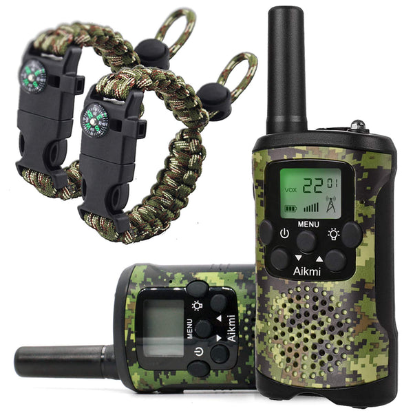 Walkie Talkies for Kids 8 Channel 3 KM Long Range Ingenious Communication Gadget Preventing Myopia Toys Best Birthday Gifts for 4-6 year old Boys Fit Outdoor Adventure Game Camping(Green camo) - Gift Guide