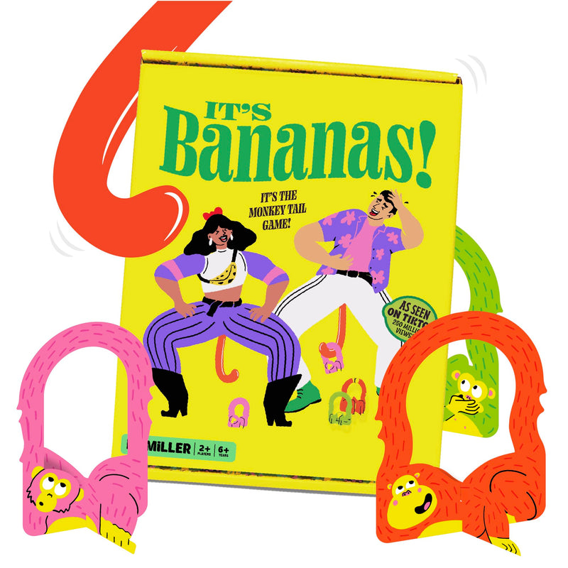 It's Bananas! The Monkey Tail Game - Funny, Fun Party & Family Game for Kids, Adults, Board Game, Hen Do, Halloween, Christmas, Garden, Secret Santa, Girls Night, Birthday Gift, Stocking Filler