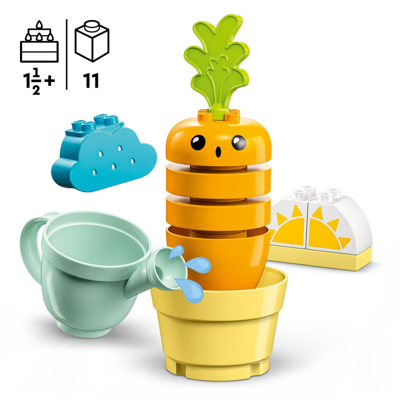 LEGO 10981 DUPLO My First Growing Carrot, Stacking Toys for Babies 1.5+ Years Old with 4 Vegetable Bricks, Learning Educational Toy for Toddlers